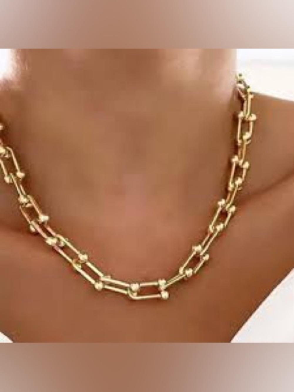 Classic Gold Link Necklace - Women's Fashion Jewelry 14k gold plated